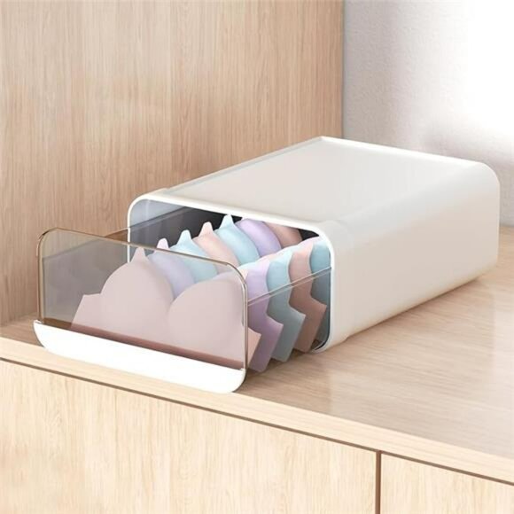 Plastic Underwear Organizer Drawer Closet Storage Box for Bras Socks Ties Scarve - Picture 7 of 7